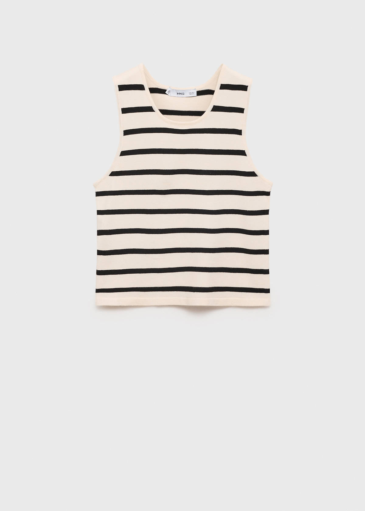 Striped knitted crop top — Black