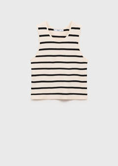 Striped knitted crop top — Black 6