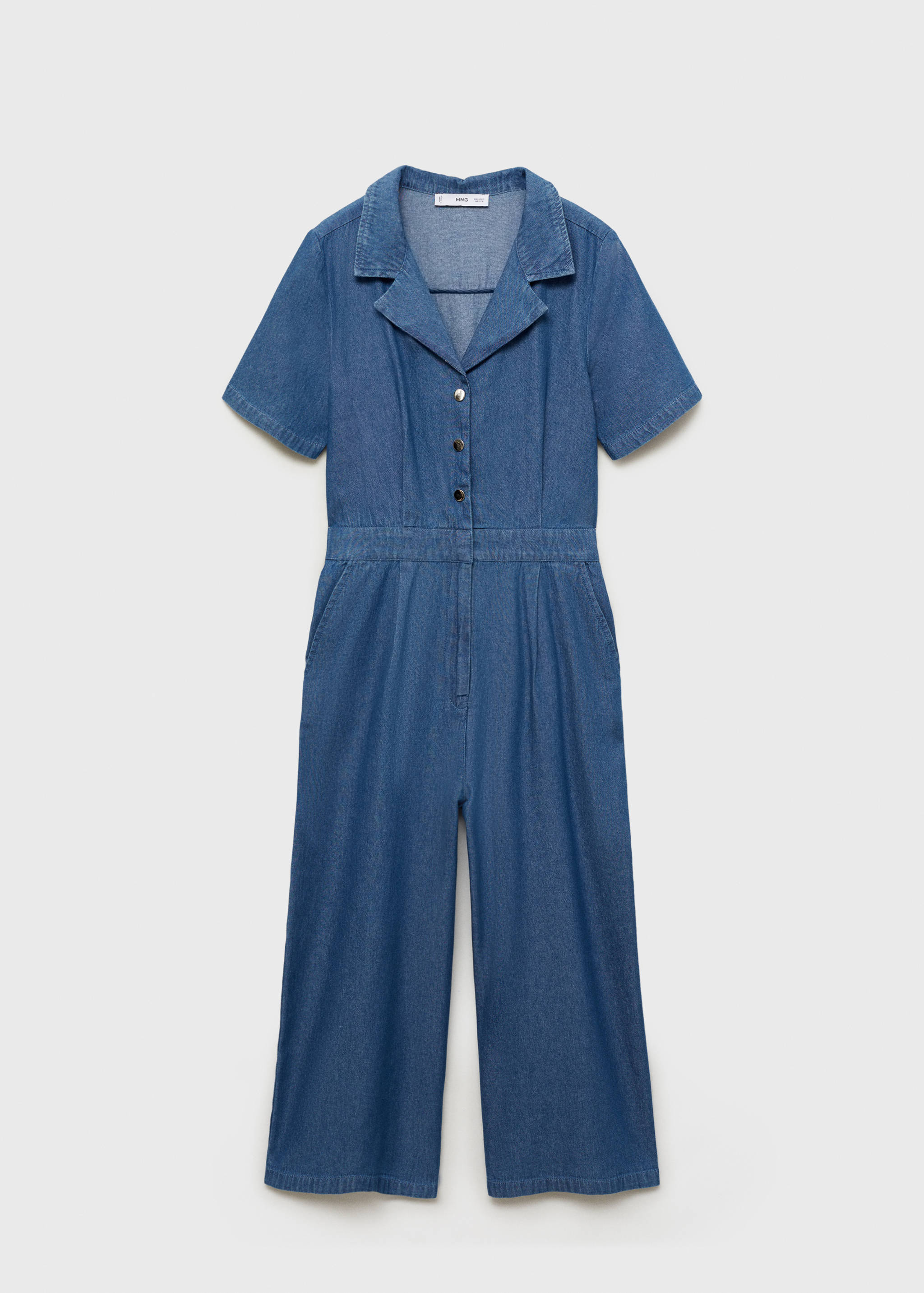 Джинсовый комбинезон с короткими рукавами - Изделие без модели