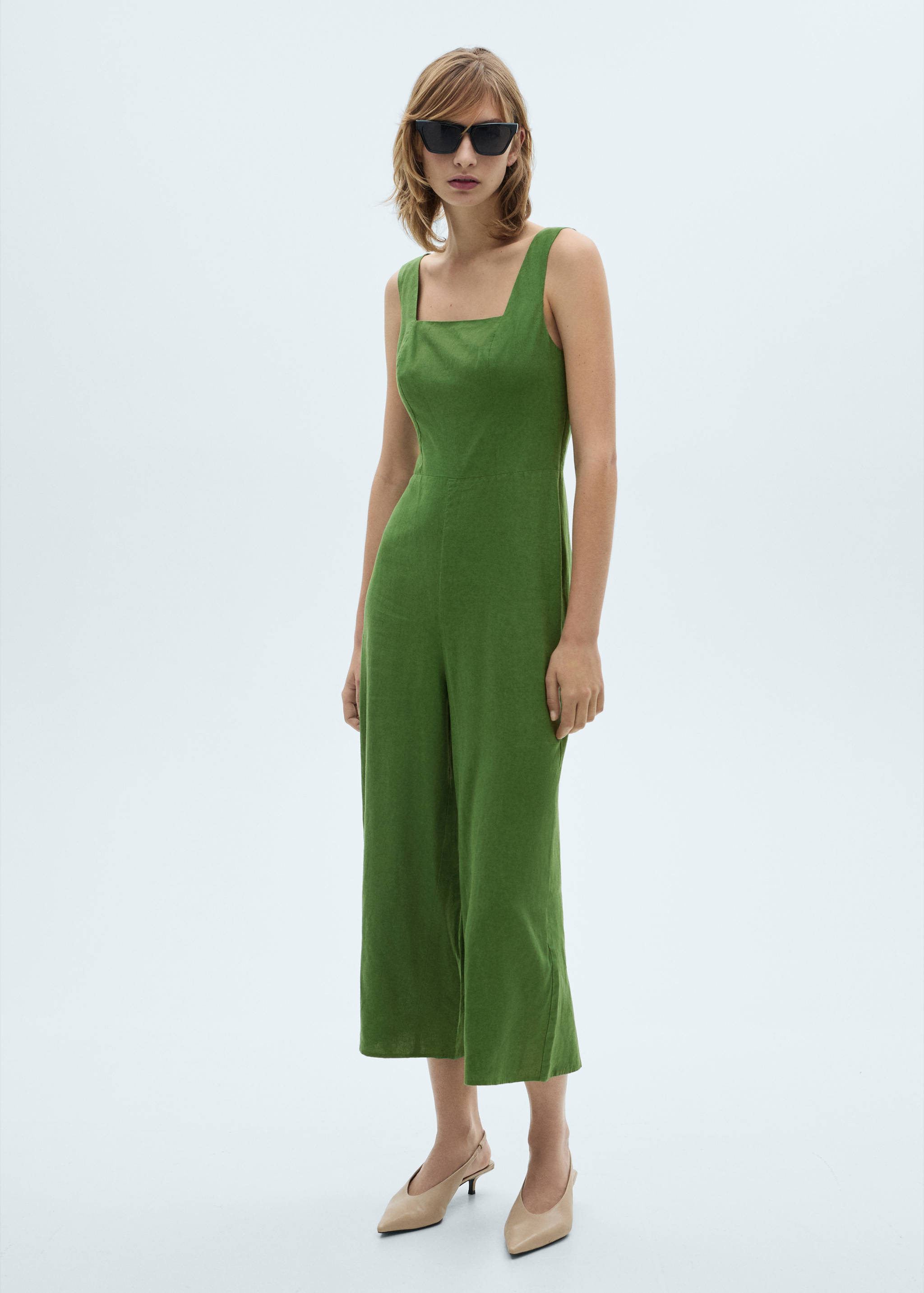Straight-fit linen jumpsuit - General plane