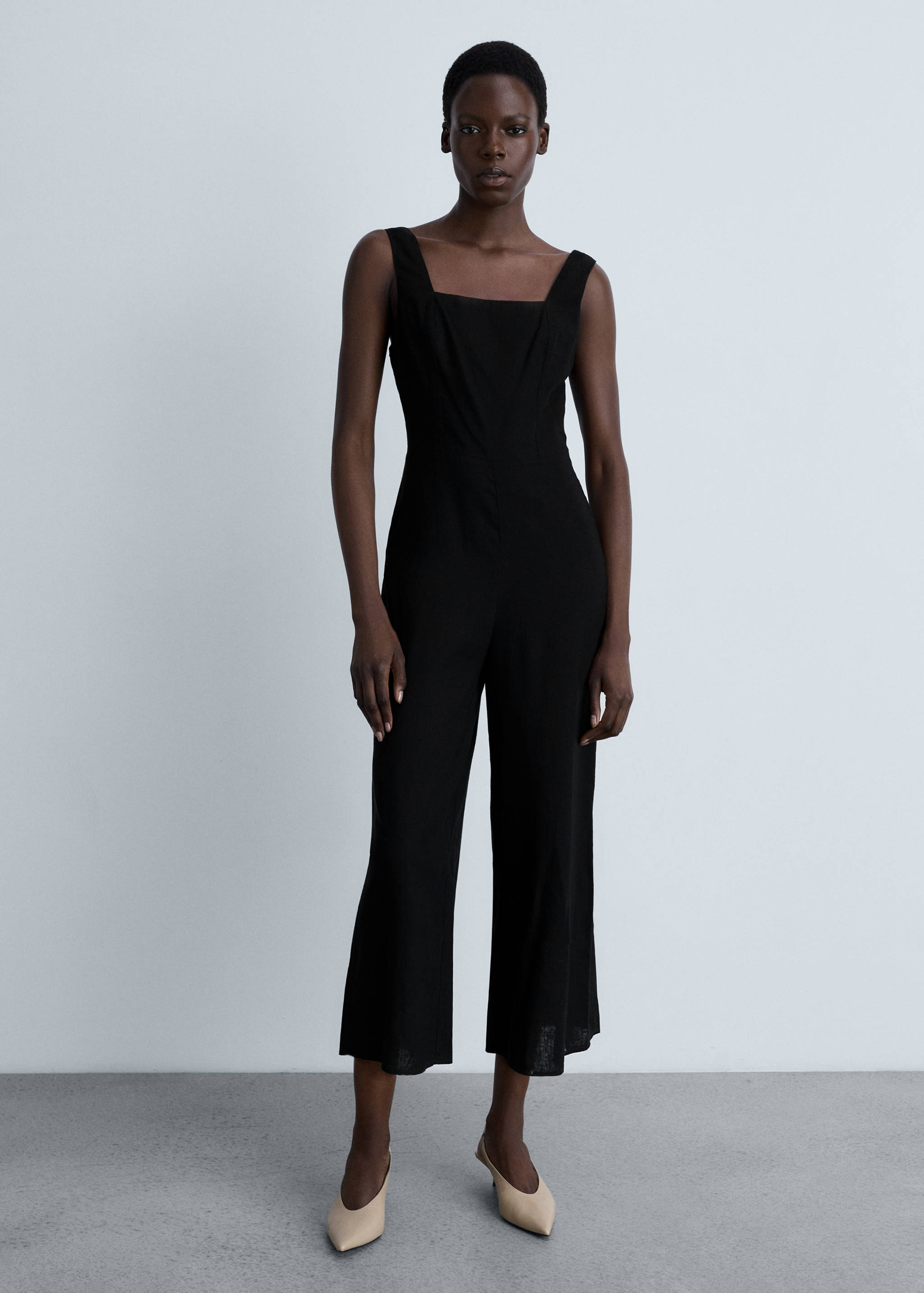 Straight-fit linen jumpsuit - General plane