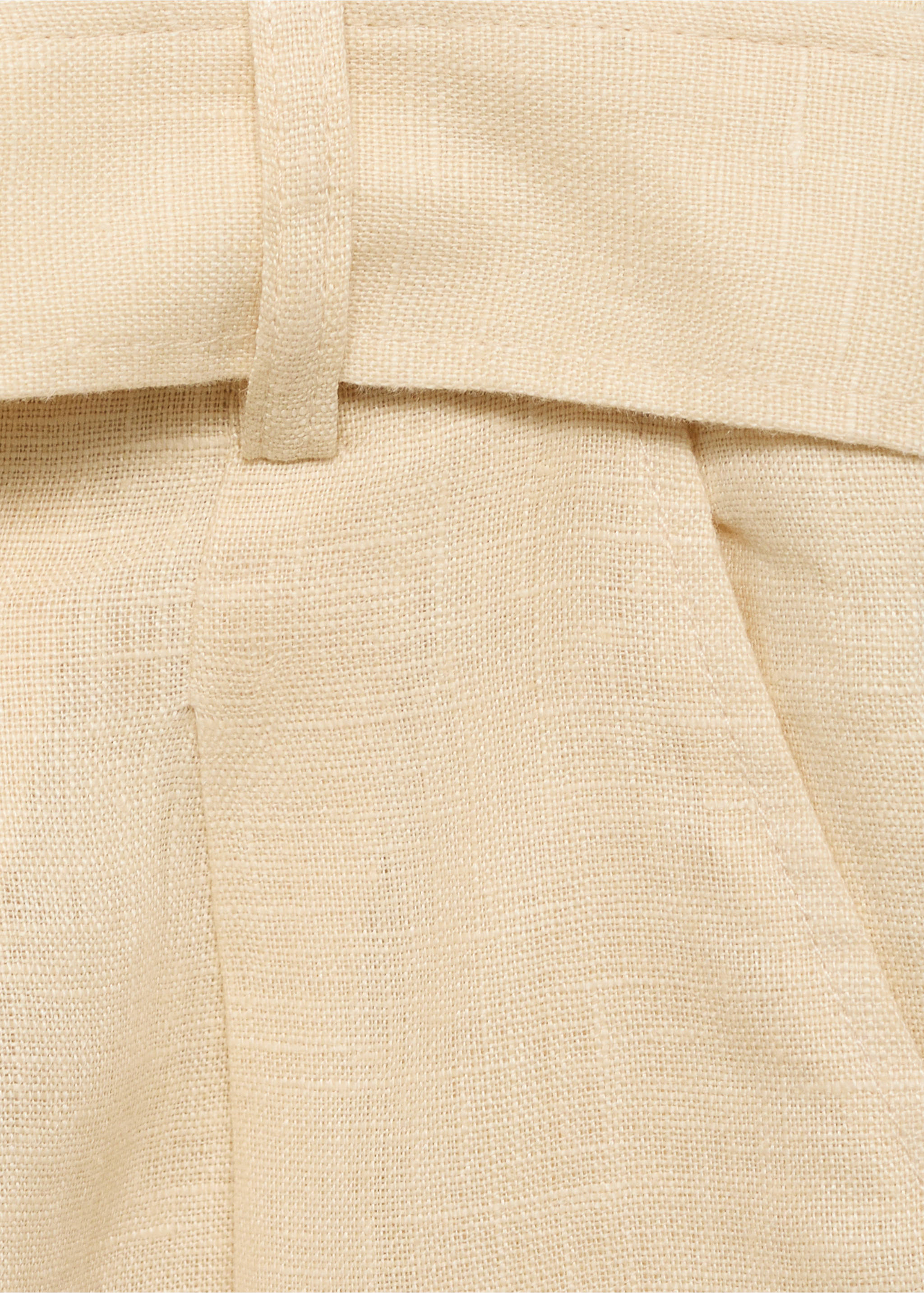 Shorts lino cinturón - Detalle del artículo 0, Beige. Ref: 87040591-00.