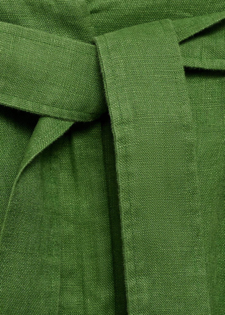 Linen shorts with belt — Green
