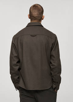 Wool-blend flannel overshirt — Khaki 3