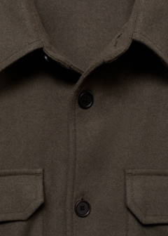 Wool-blend flannel overshirt — Khaki 8