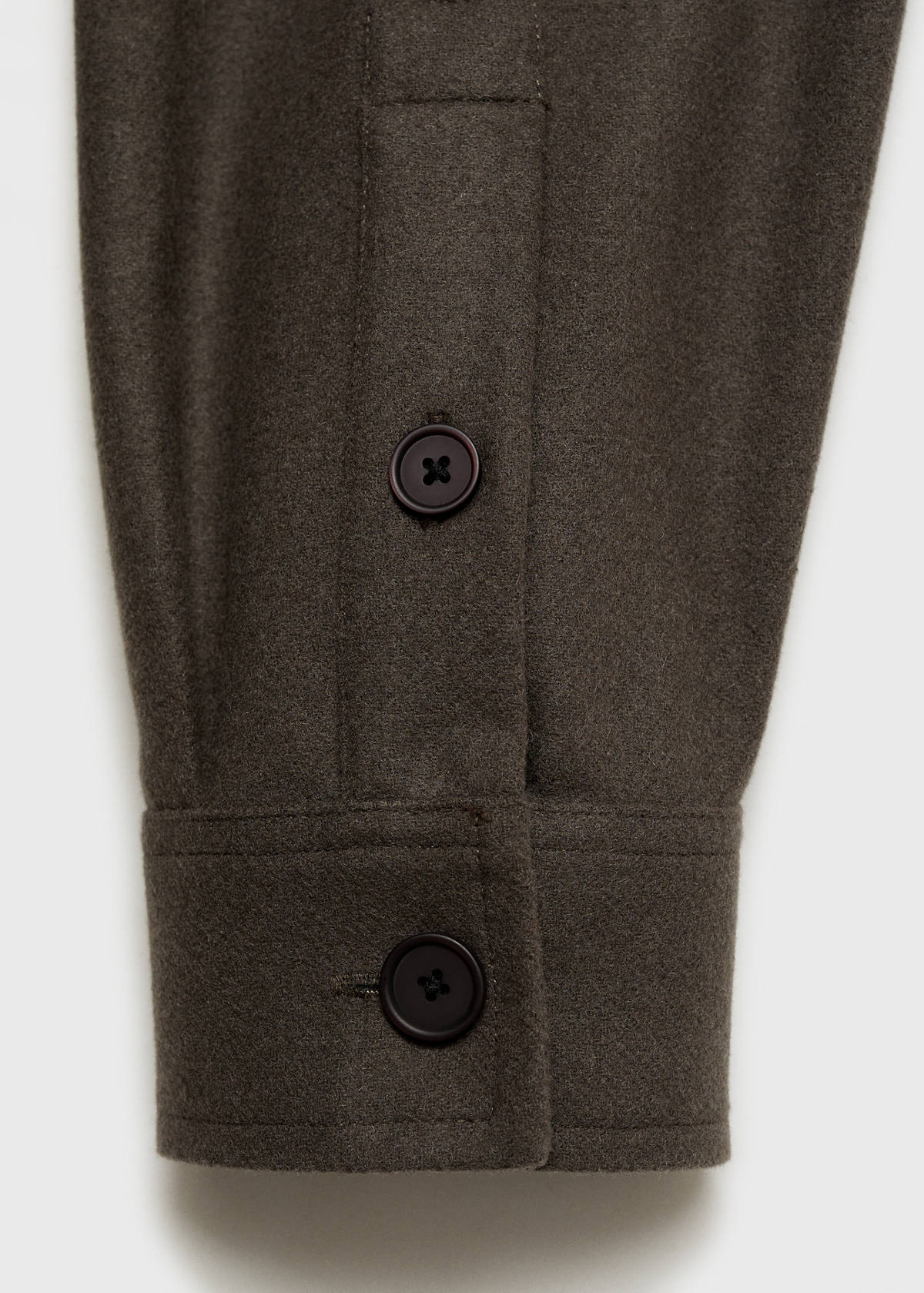 Wool-blend flannel overshirt — Khaki