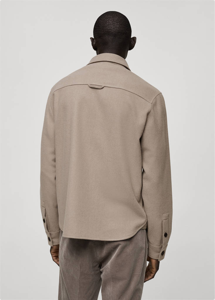 Wool-blend flannel overshirt — Grey