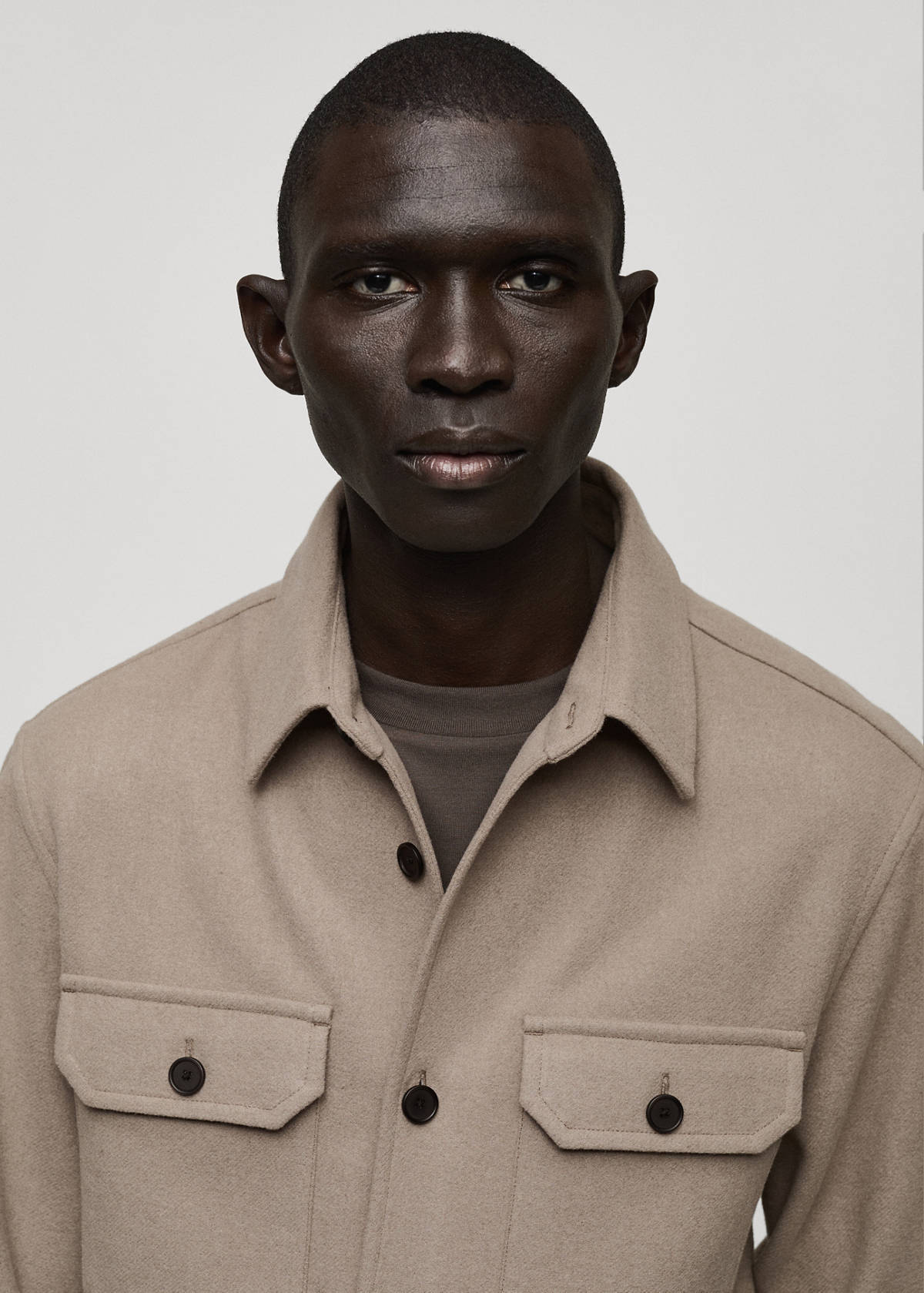 Wool-blend flannel overshirt — Grey