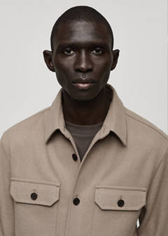 Wool-blend flannel overshirt — Grey 4