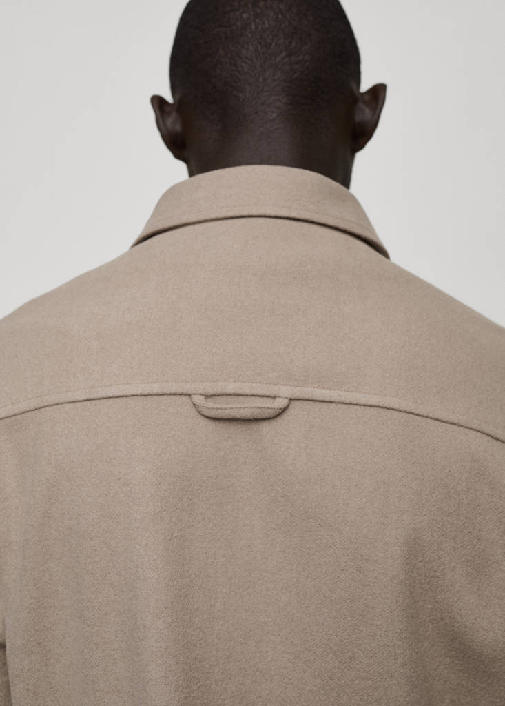 Wool-blend flannel overshirt — Grey