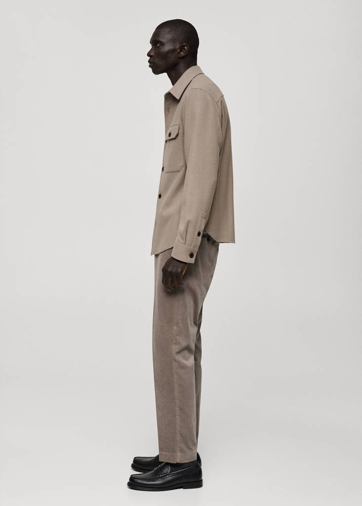 Wool-blend flannel overshirt — Grey