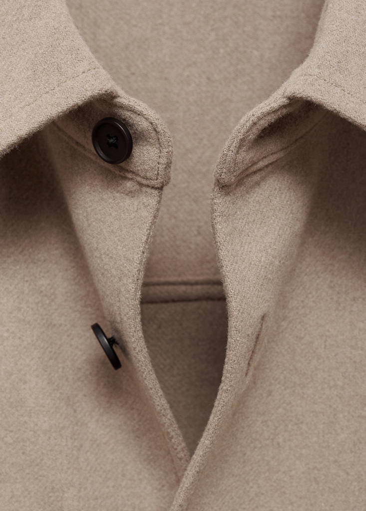Wool-blend flannel overshirt — Grey