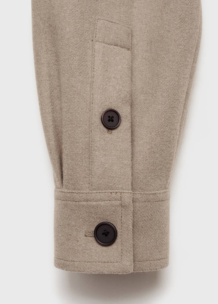 Wool-blend flannel overshirt — Grey