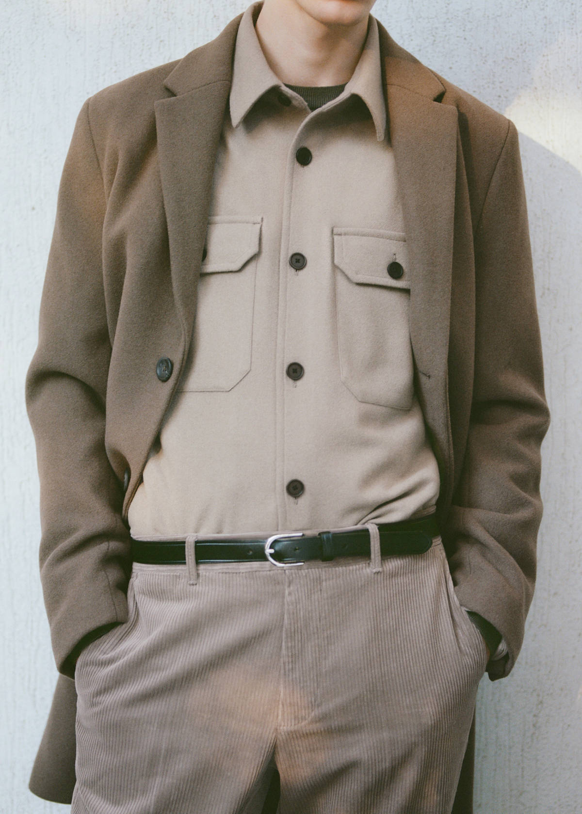 Wool-blend flannel overshirt — Grey