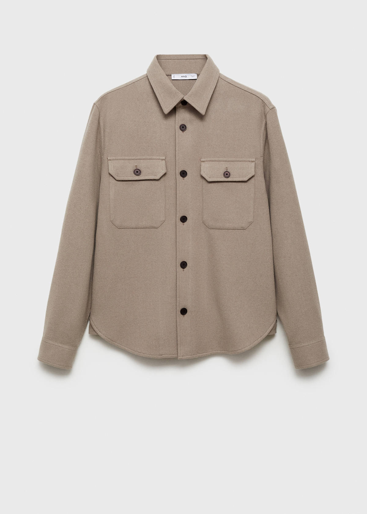 Wool-blend flannel overshirt — Grey