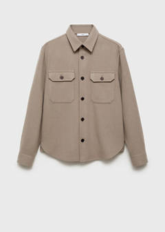 Wool-blend flannel overshirt — Grey 8