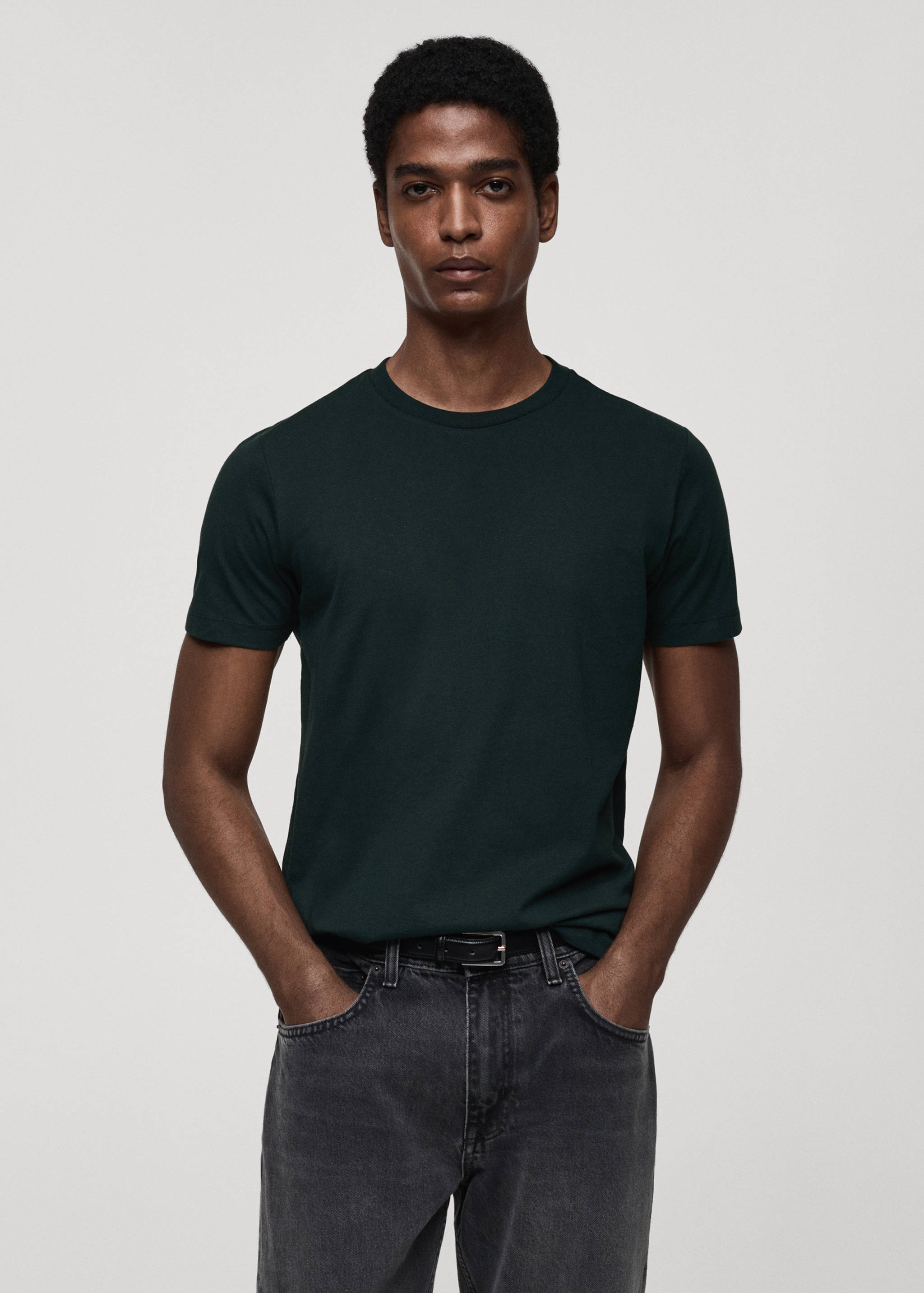 T-shirt 100 % coton slim-fit - Plan moyen