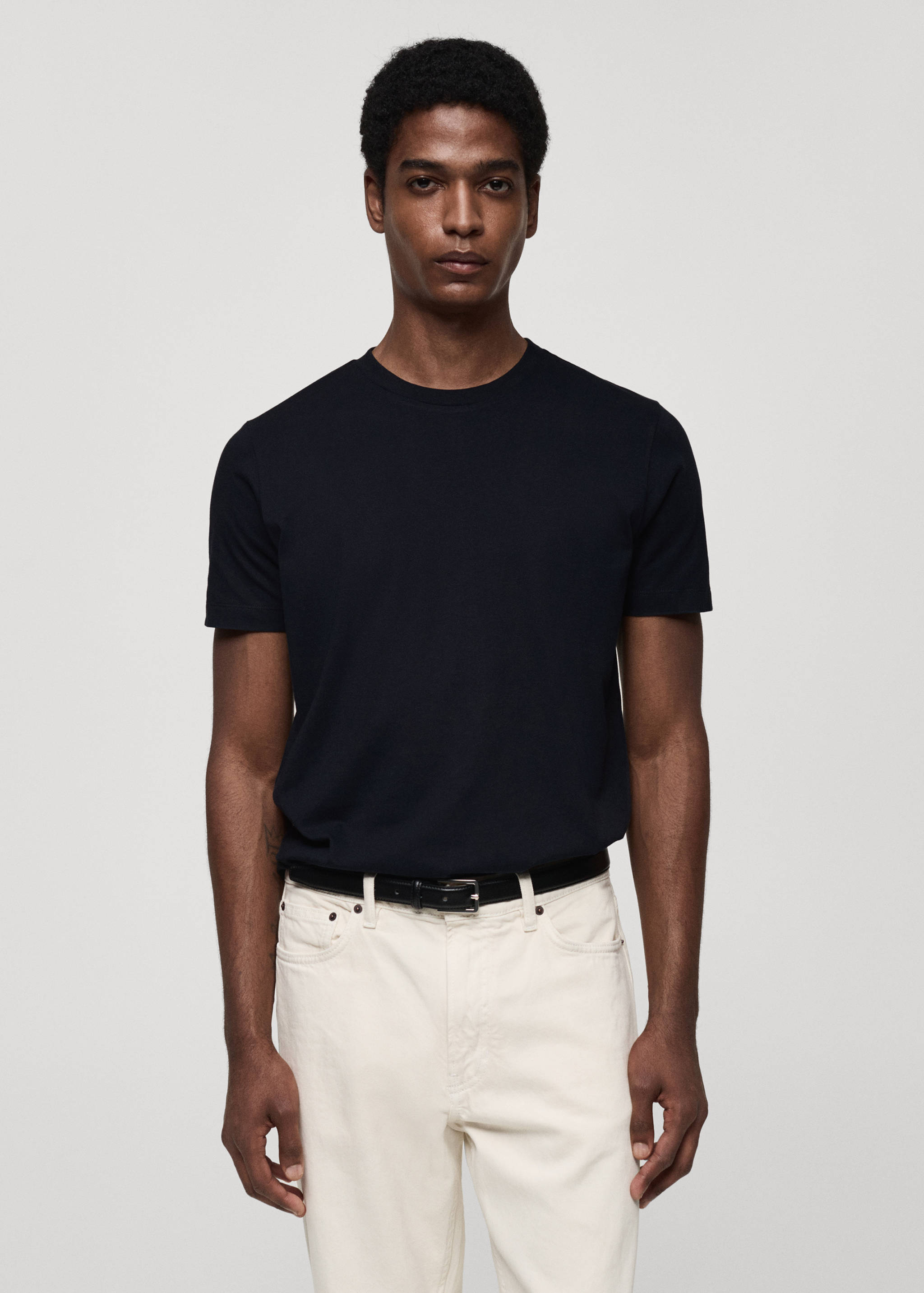 T-shirt 100 % coton slim-fit - Plan moyen