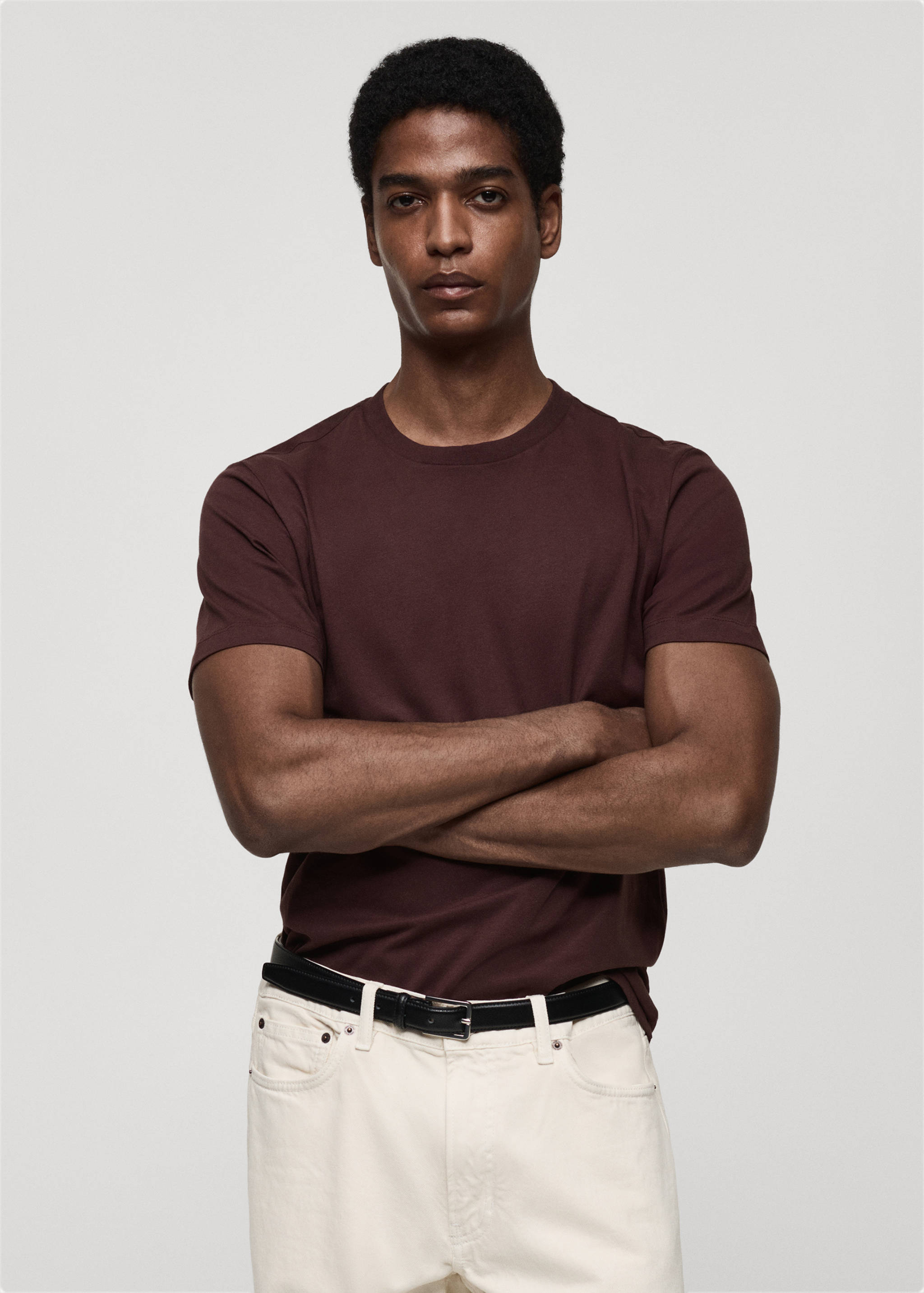 T-shirt 100 % coton slim-fit - Plan moyen