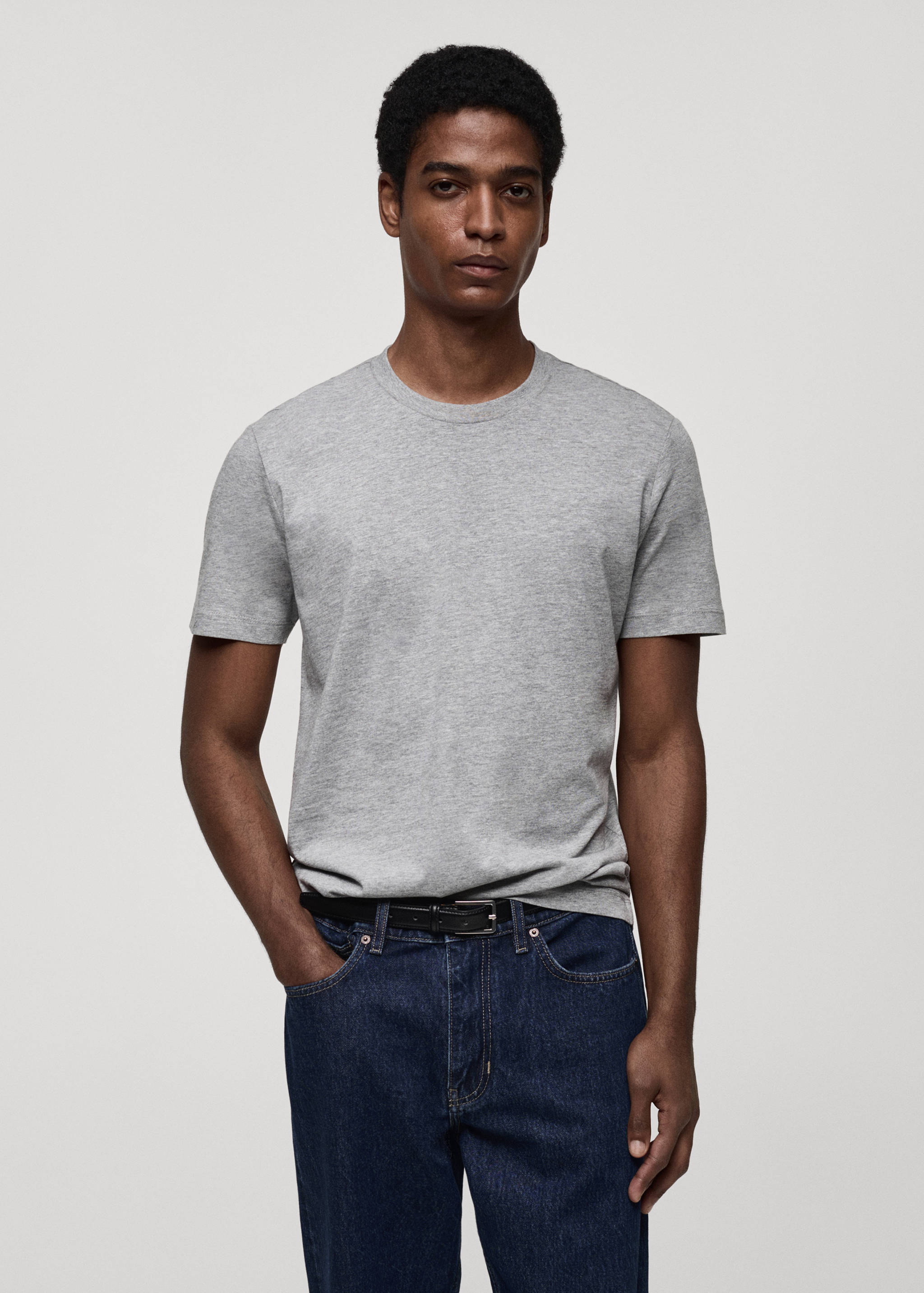 T-shirt 100 % coton slim-fit - Plan moyen