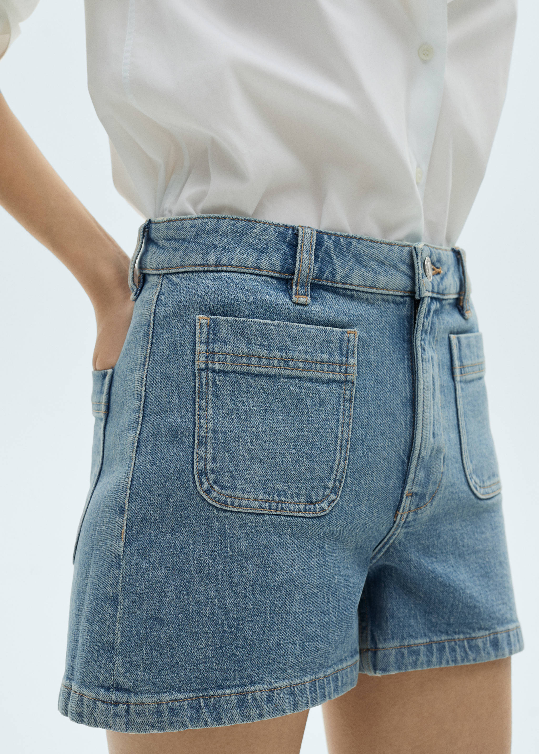 Shorts denim tir alt butxaques - Detall de l'article 6