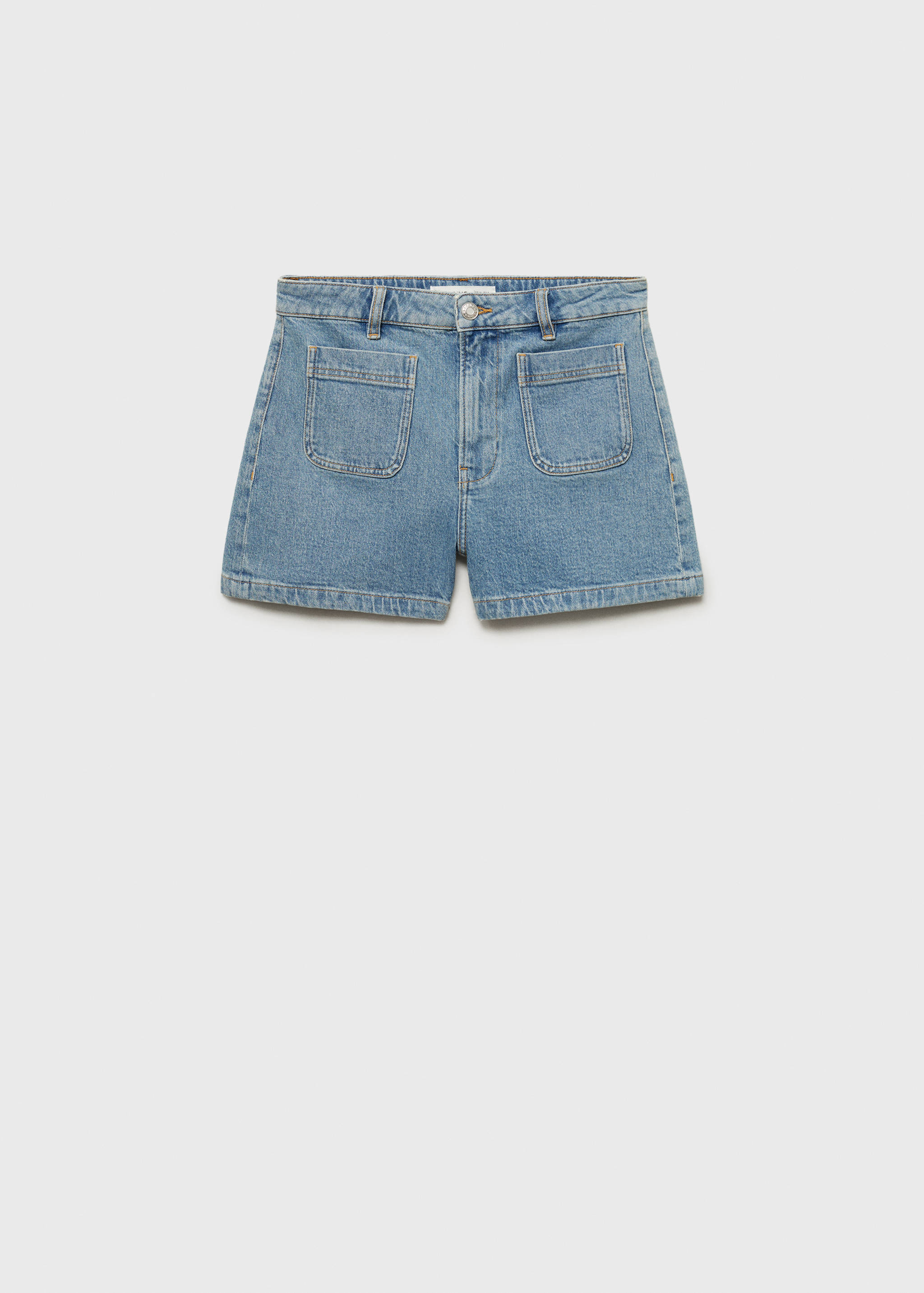 Celana pendek denim high-waist dengan saku - Barang tanpa model