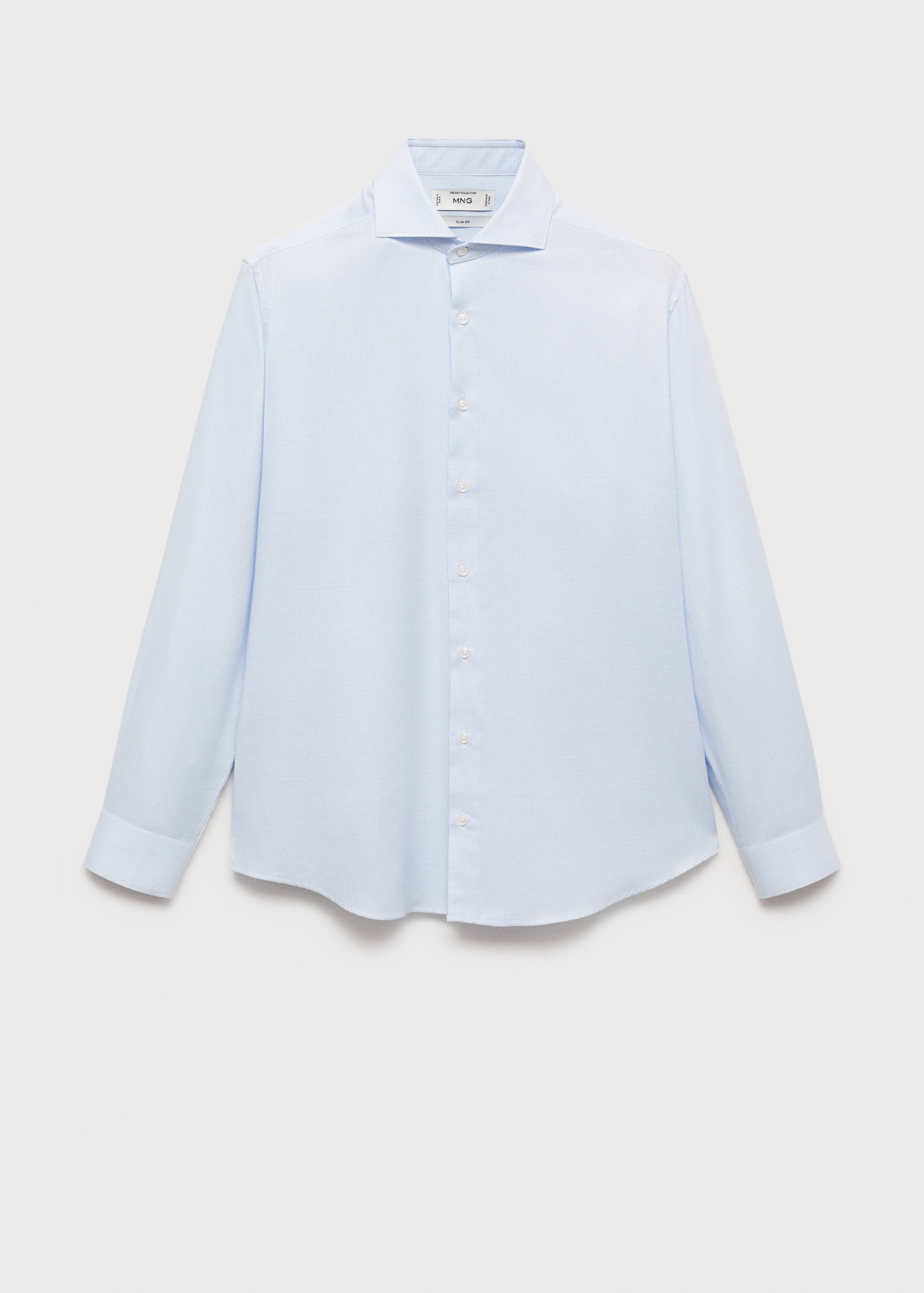 Slim-fit micro-print twill suit shirt - Article without model