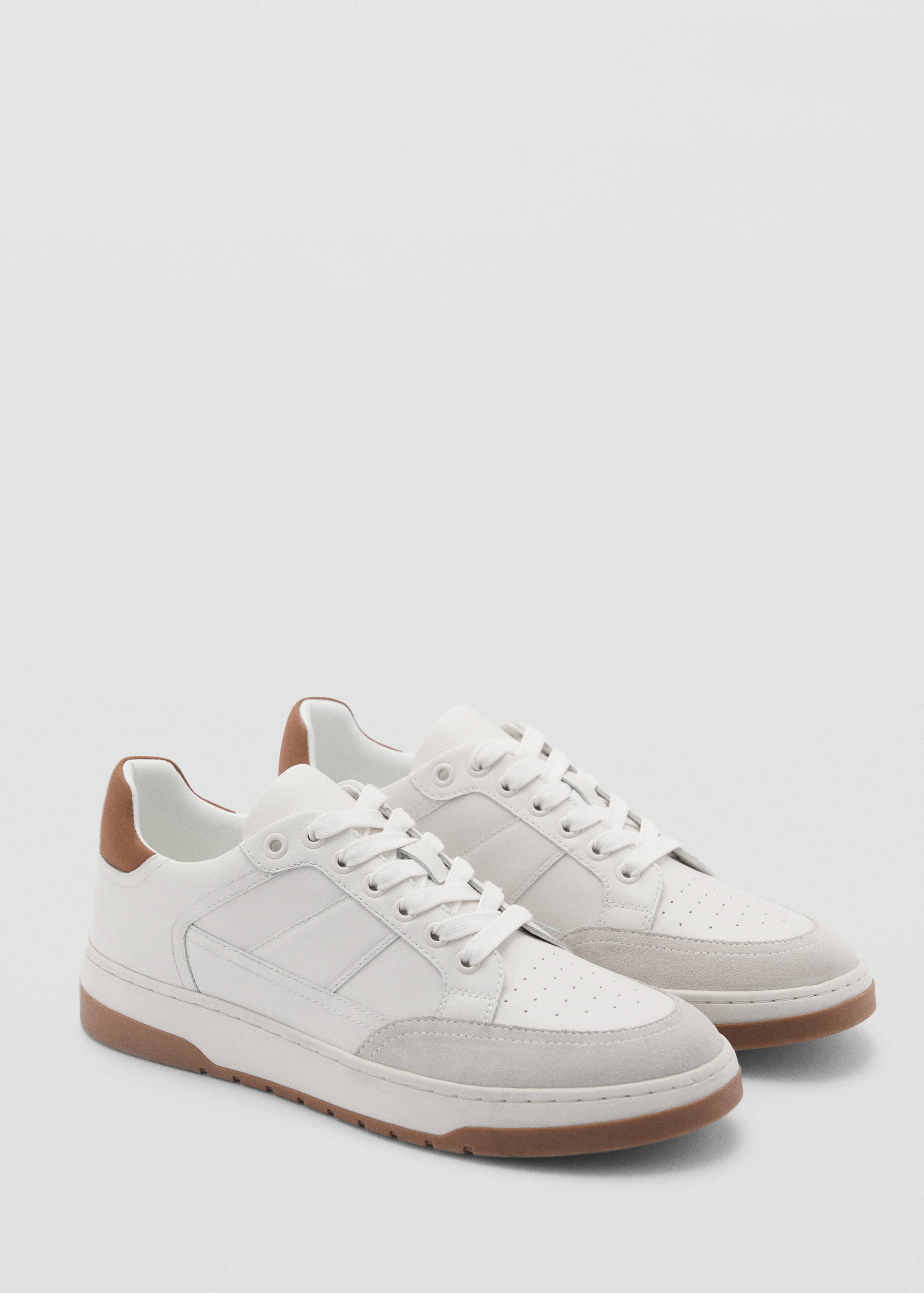 Combined leather trainers - Medium plane