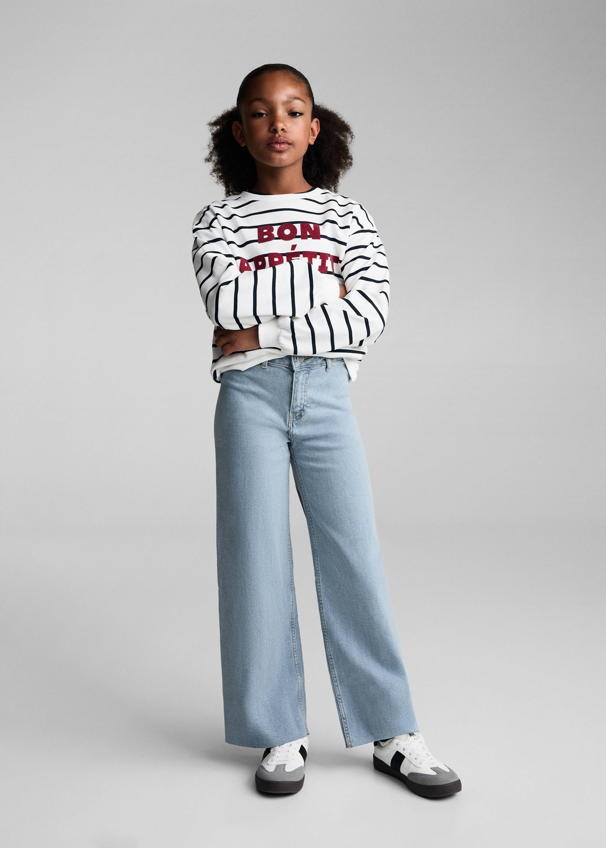 Jupe-culotte jean bas effiloché - Plan général