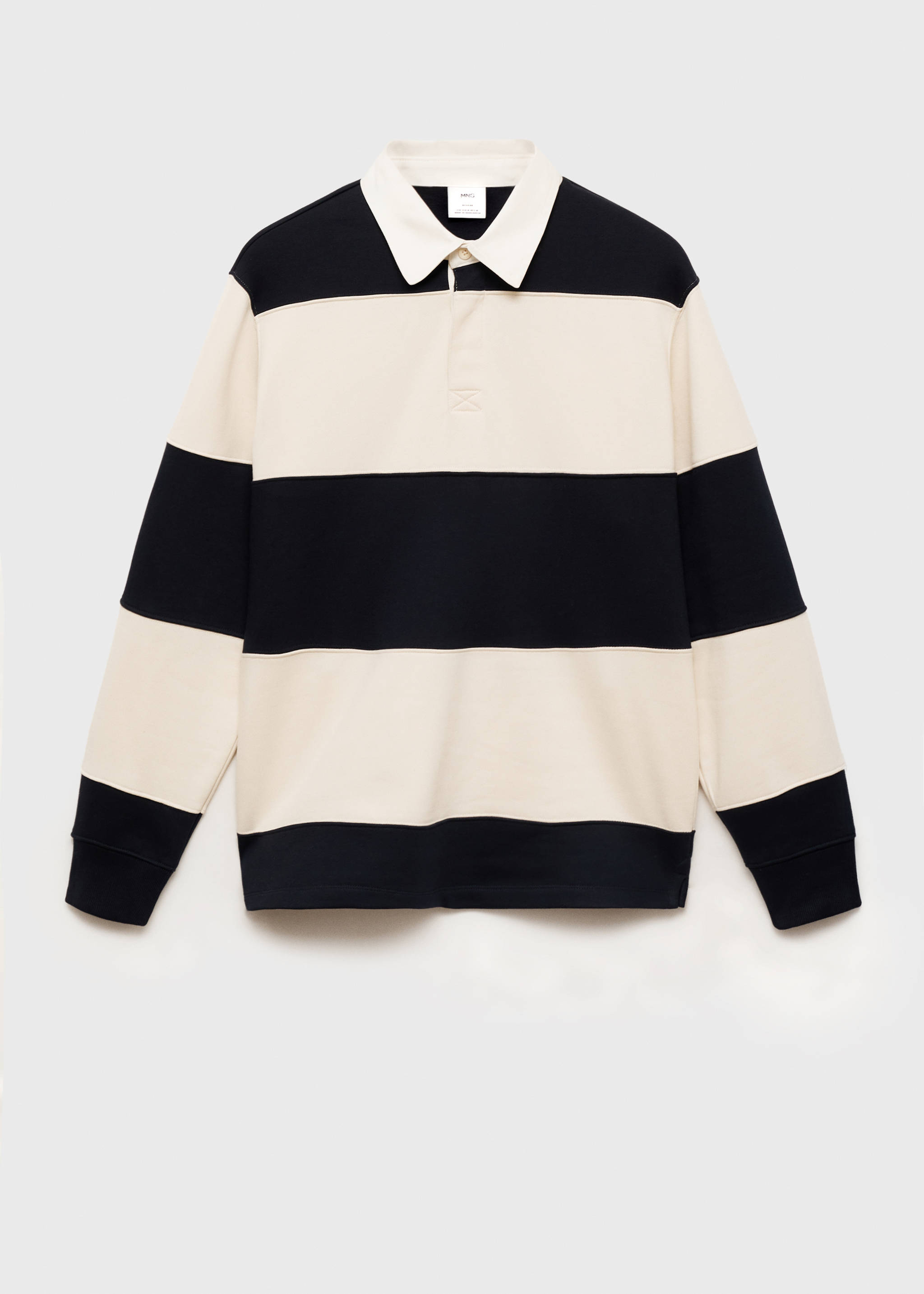 Striped cotton polo sweatshirt - Article without model