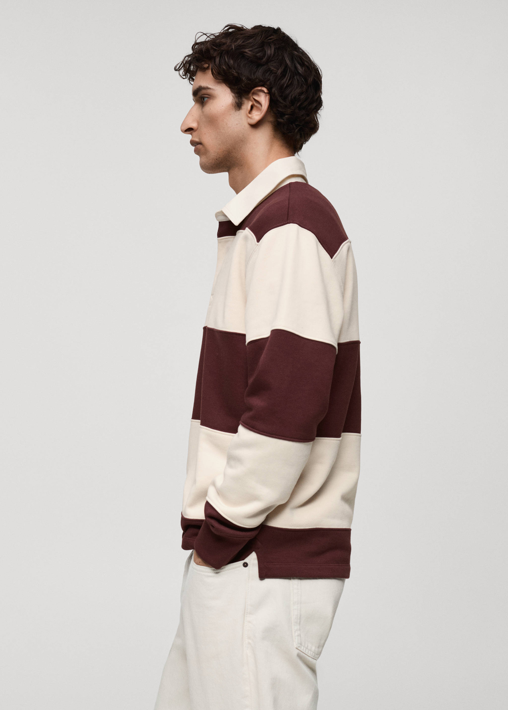 Striped cotton polo sweatshirt - Details of the article 2