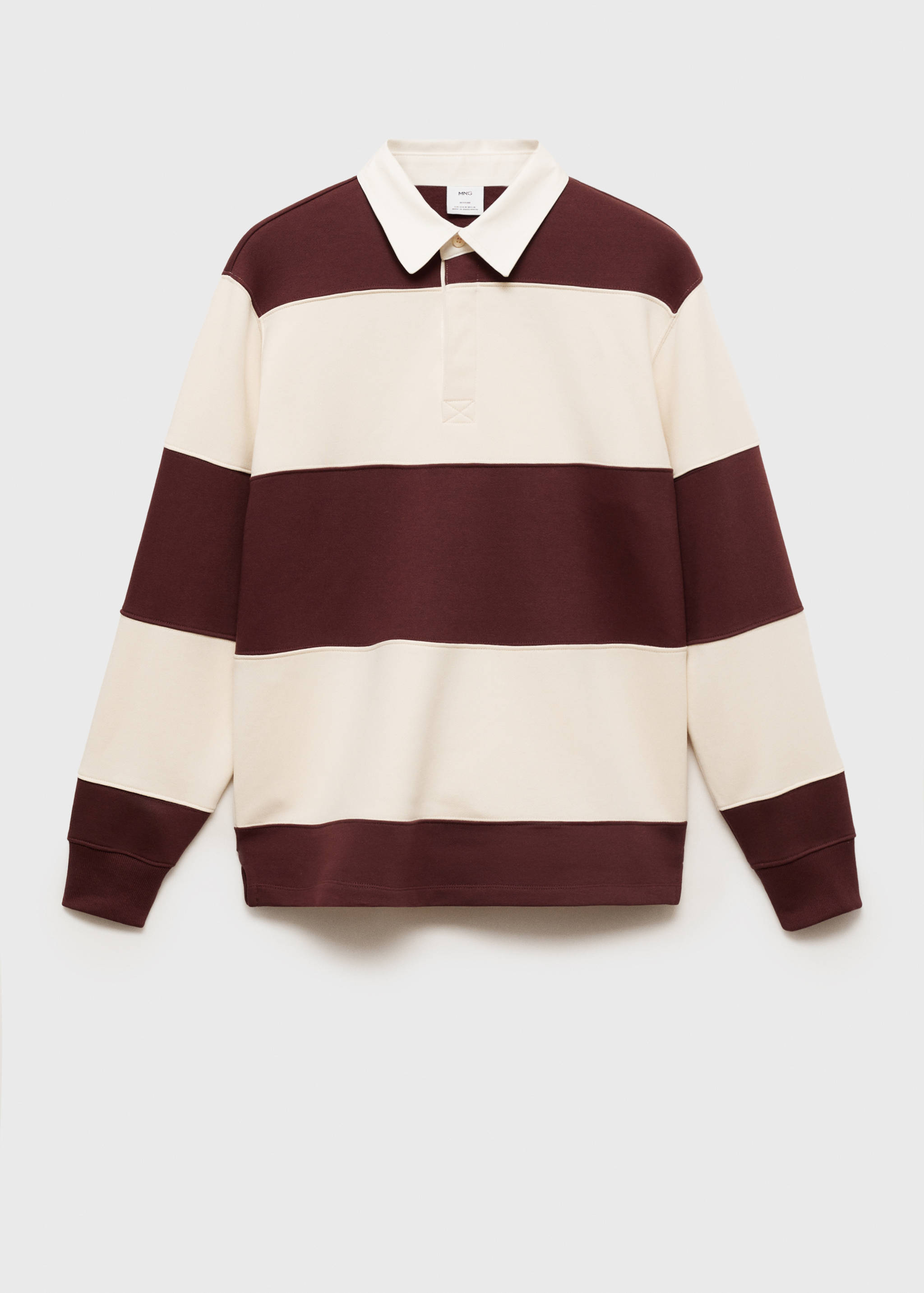 Striped cotton polo sweatshirt - Article without model