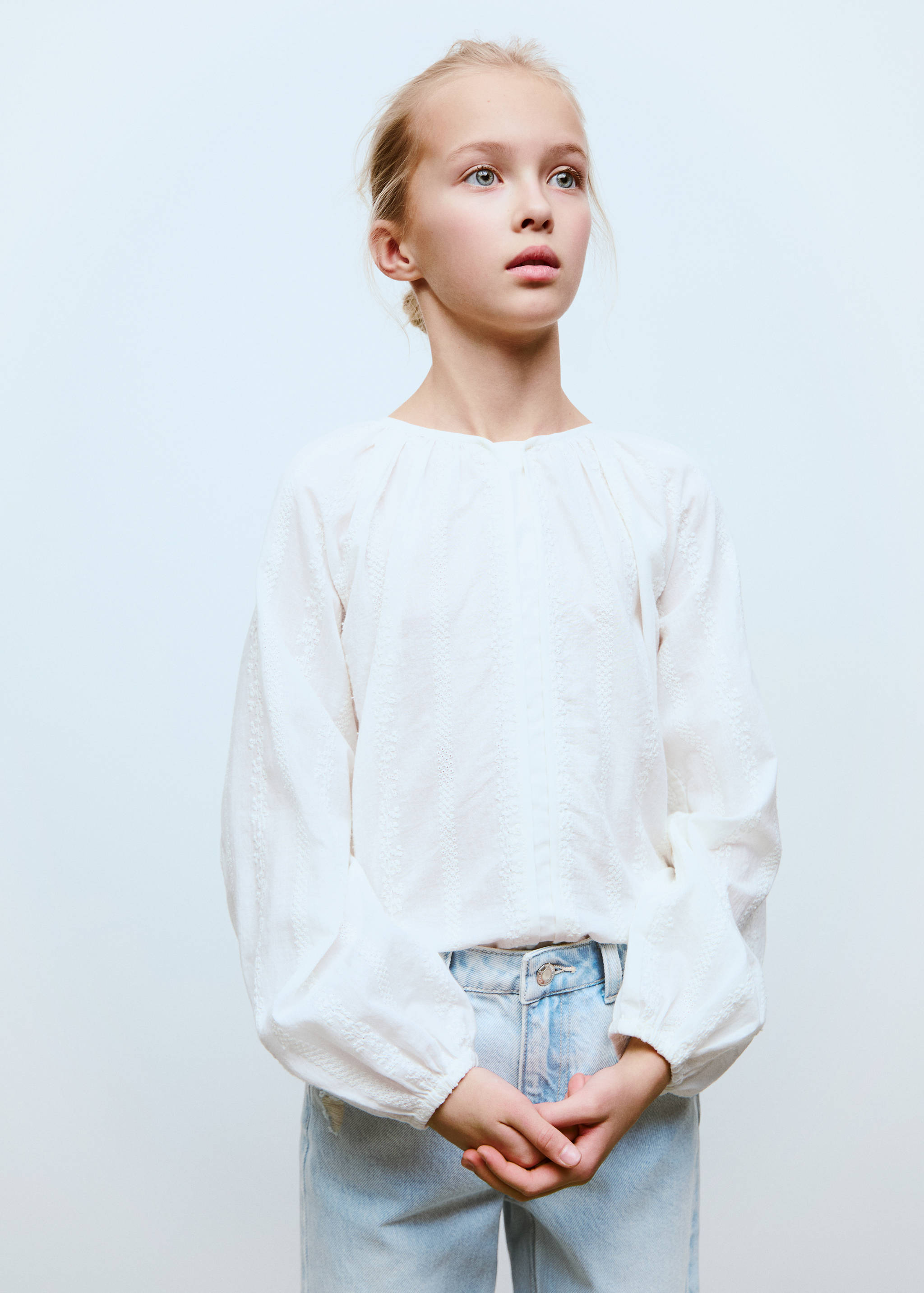 Mom fit decorative rips jeans - Medium plane