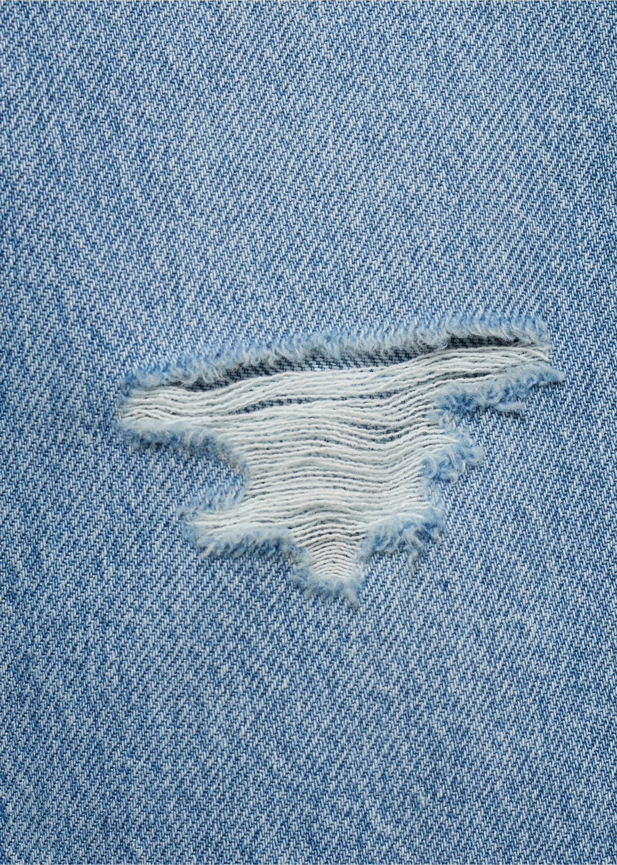 Mom fit decorative rips jeans - Details of the article 8, Medium Blue. Ref: 87040617-00.
