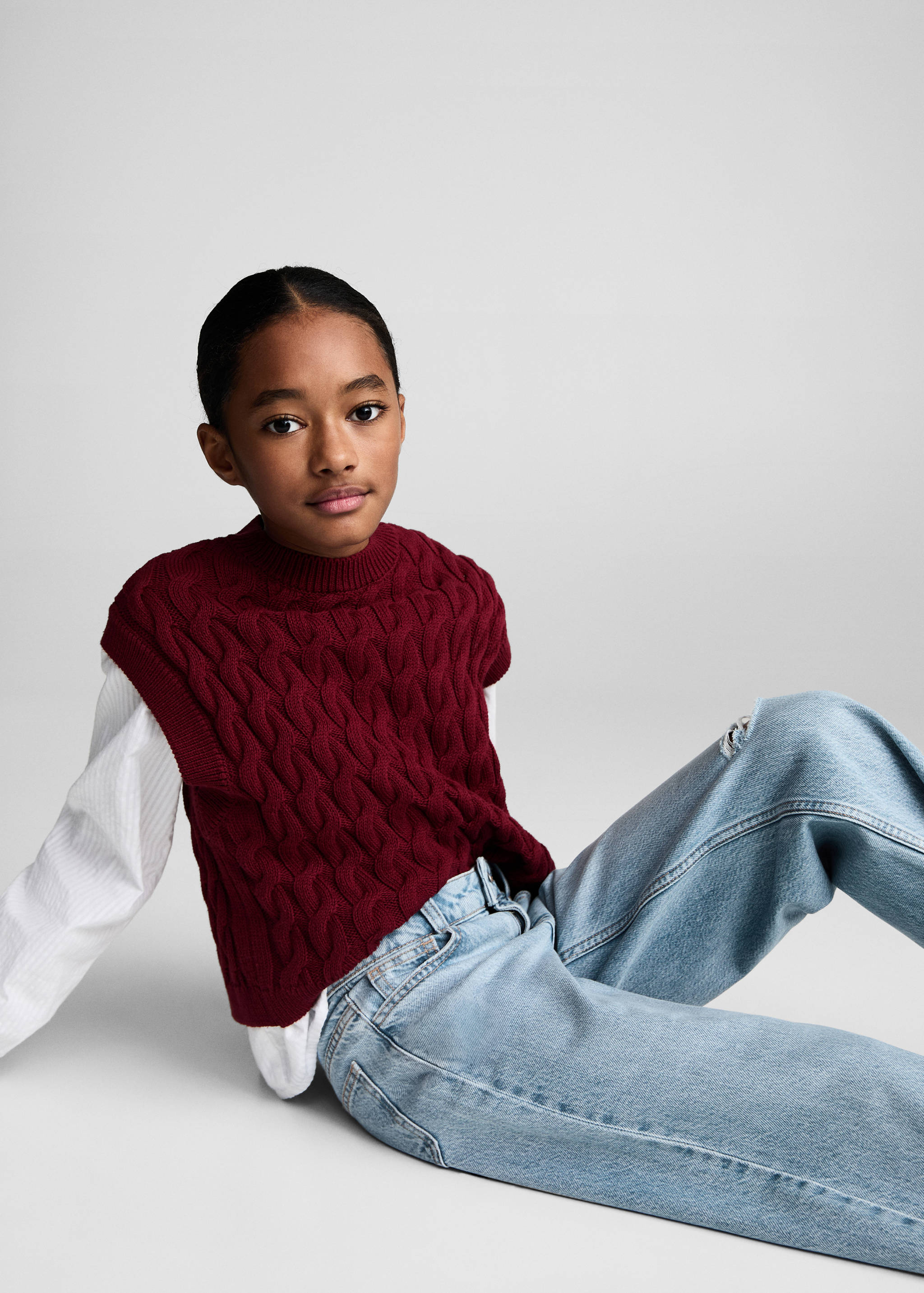 Wideleg low frayed hem jeans - Details of the article 2