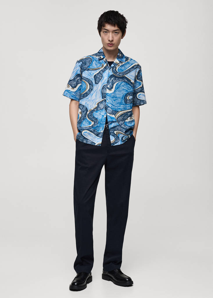 Regular-fit printed shirt — Blue