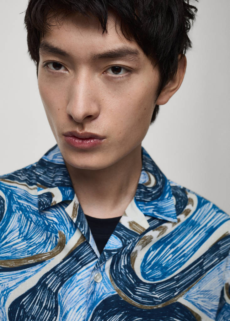 Regular-fit printed shirt — Blue