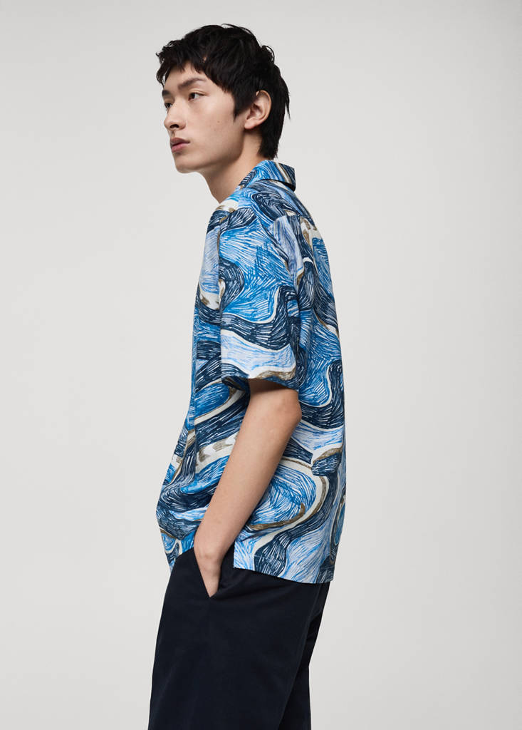 Regular-fit printed shirt — Blue