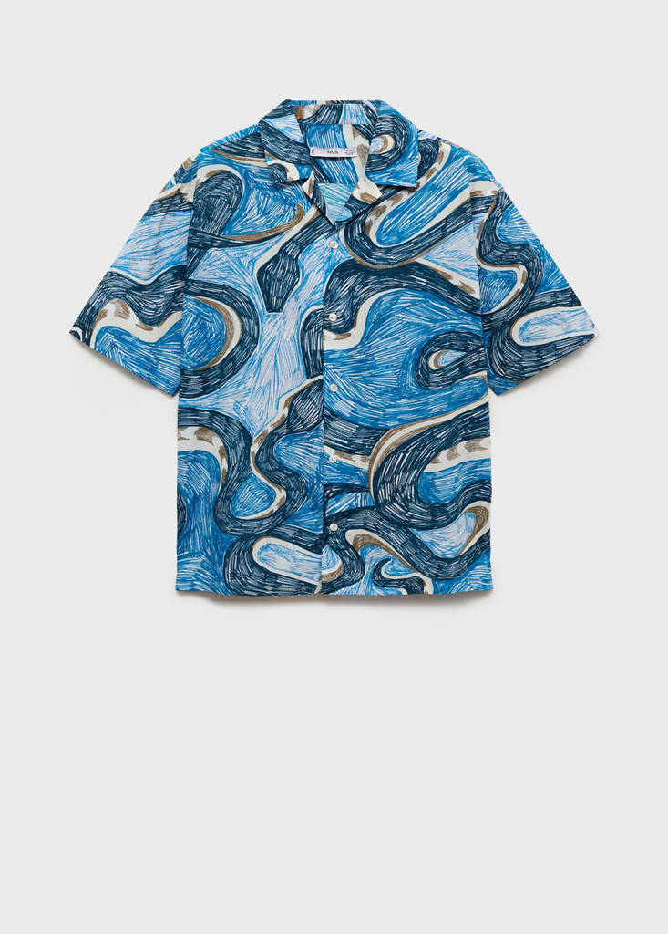 Regular-fit printed shirt — Blue