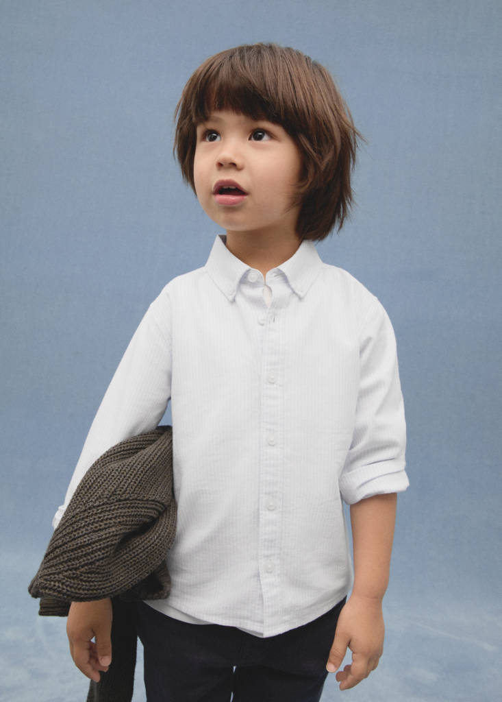 Striped Oxford shirt — Sky Blue