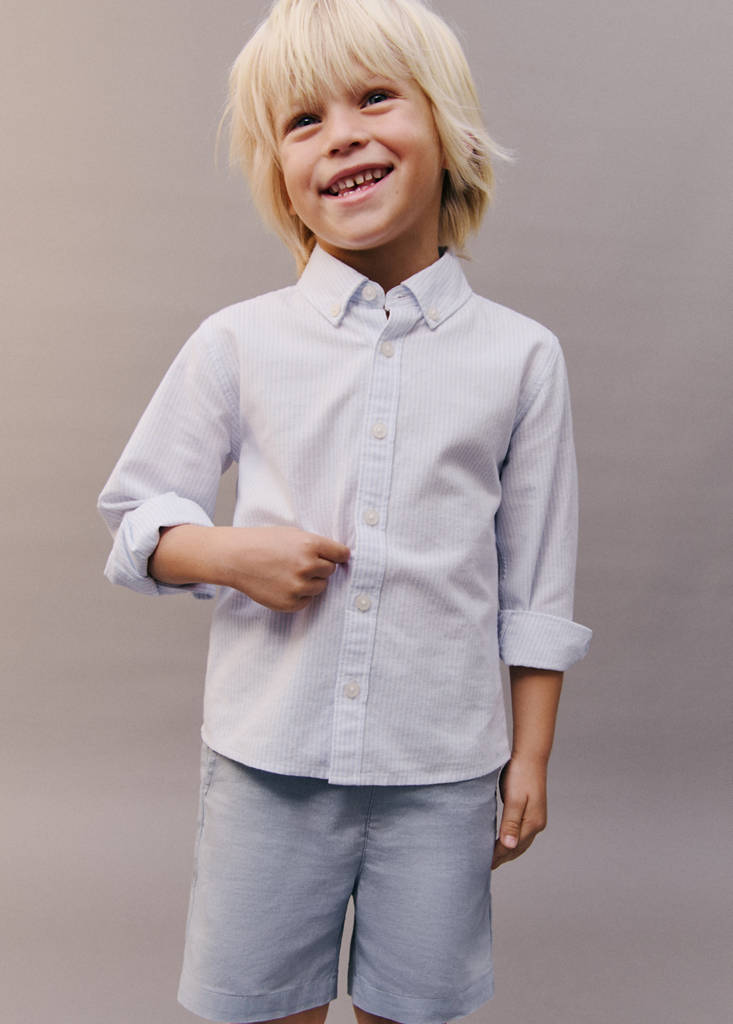 Striped Oxford shirt — Sky Blue
