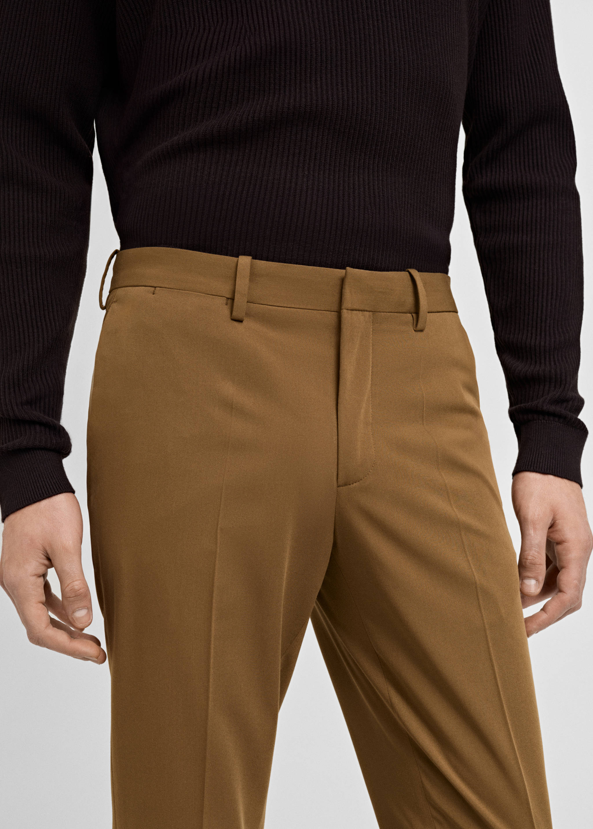 Stretch fabric super slim-fit suit trousers - Details of the article 1