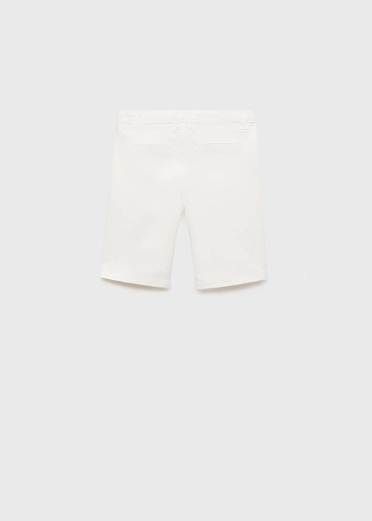 Slim-fit chino cotton bermuda shorts — White