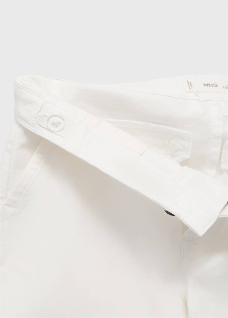 Slim-fit chino cotton bermuda shorts — White
