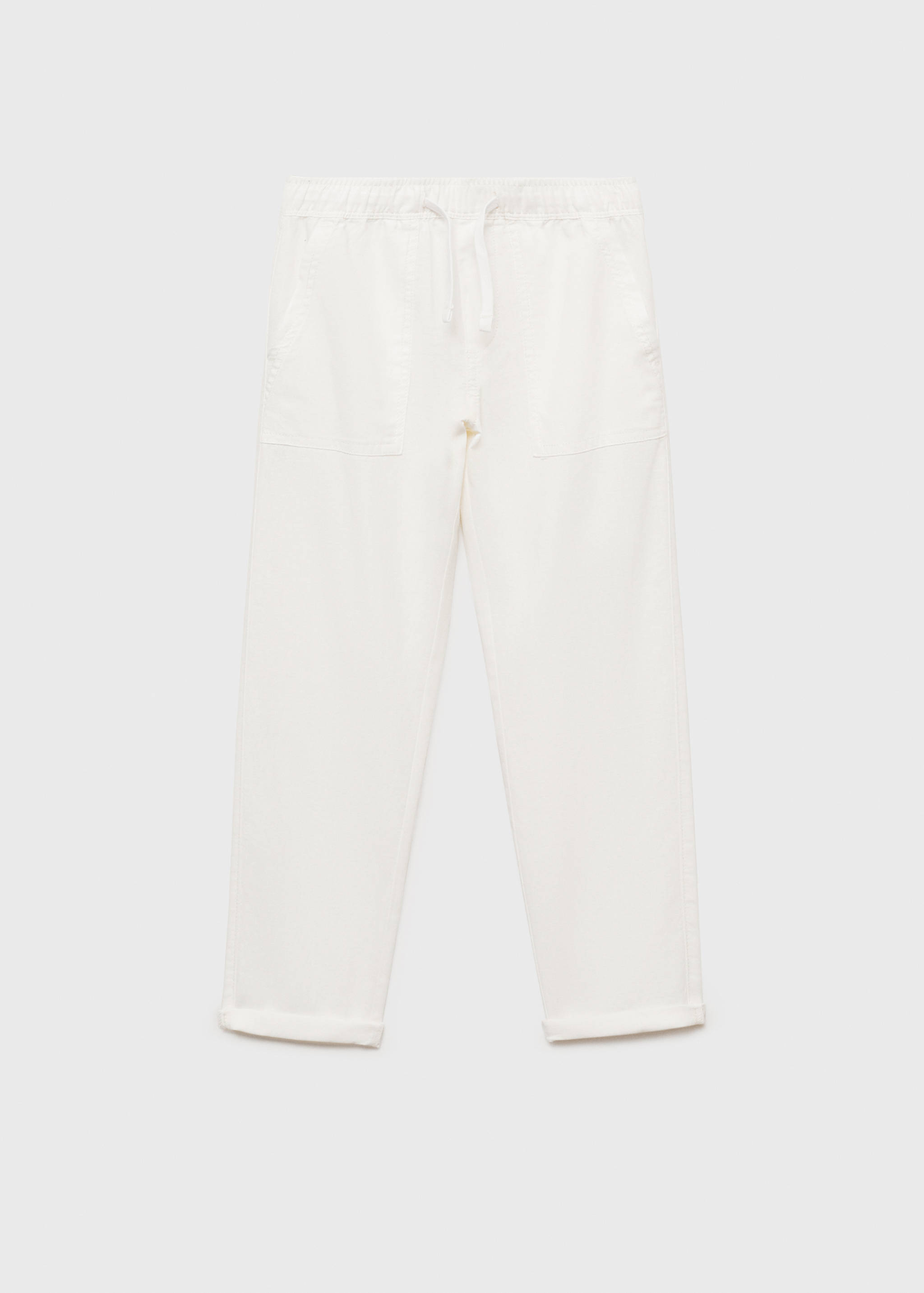 Льняные брюки с эластичным поясом - Изделие без модели