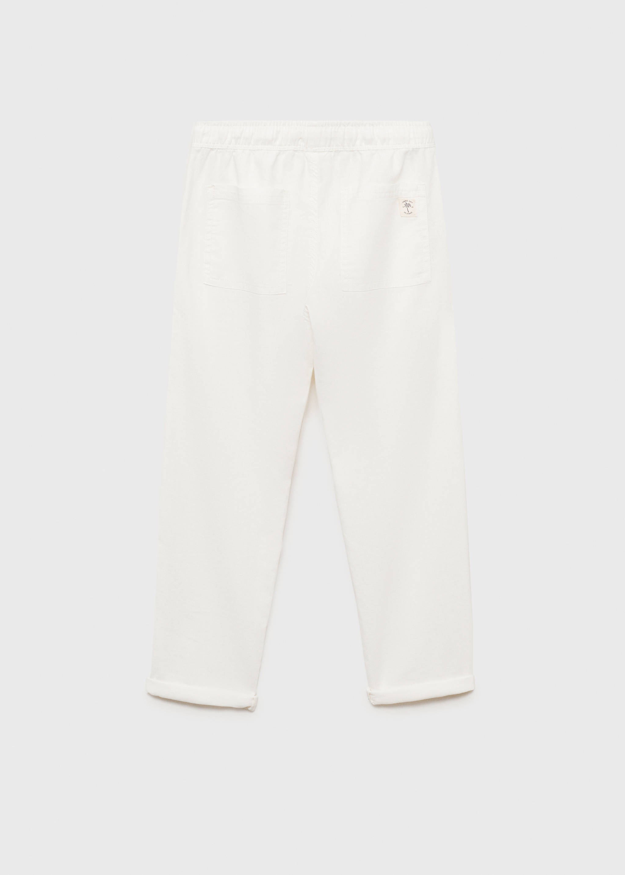 Льняные брюки с эластичным поясом - Обратная сторона изделия