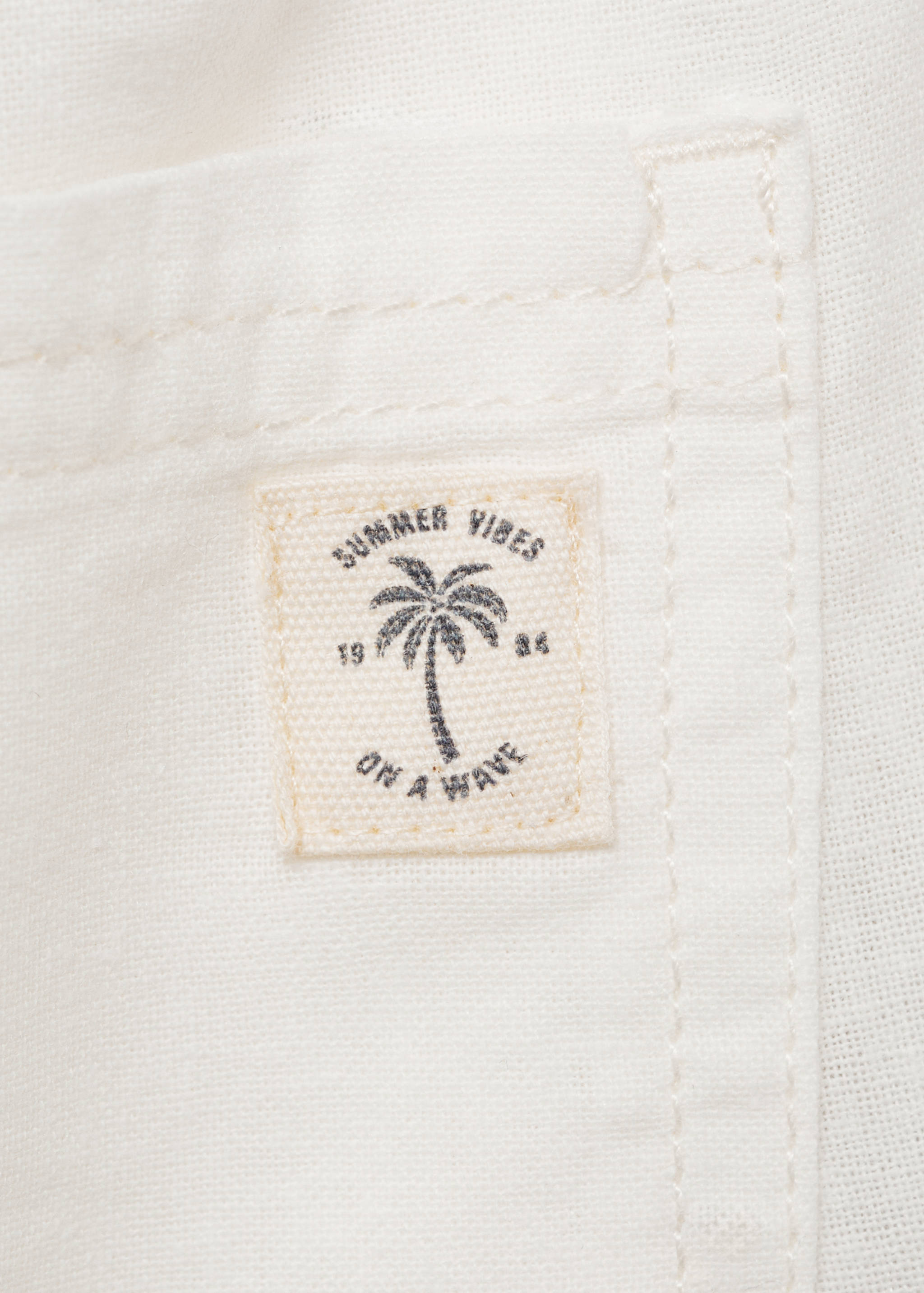 Льняные брюки с эластичным поясом - Деталь изделия 0