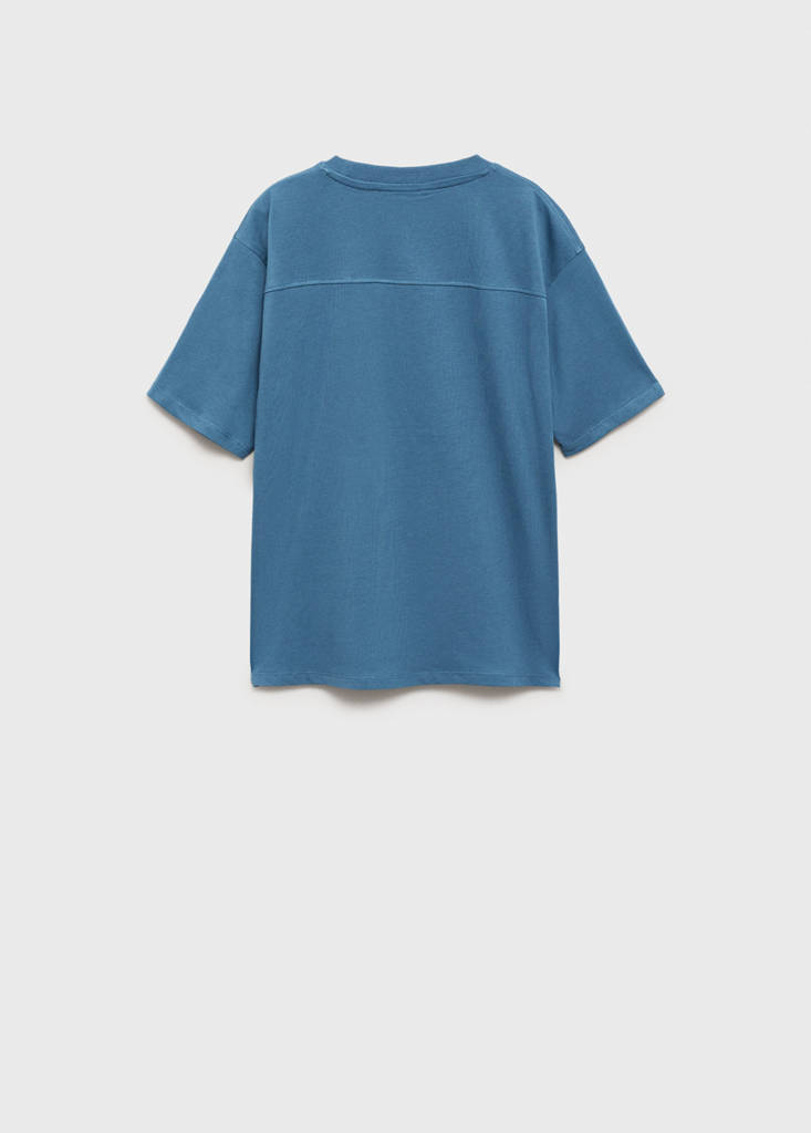 Printed cotton-blend t-shirt — Blue