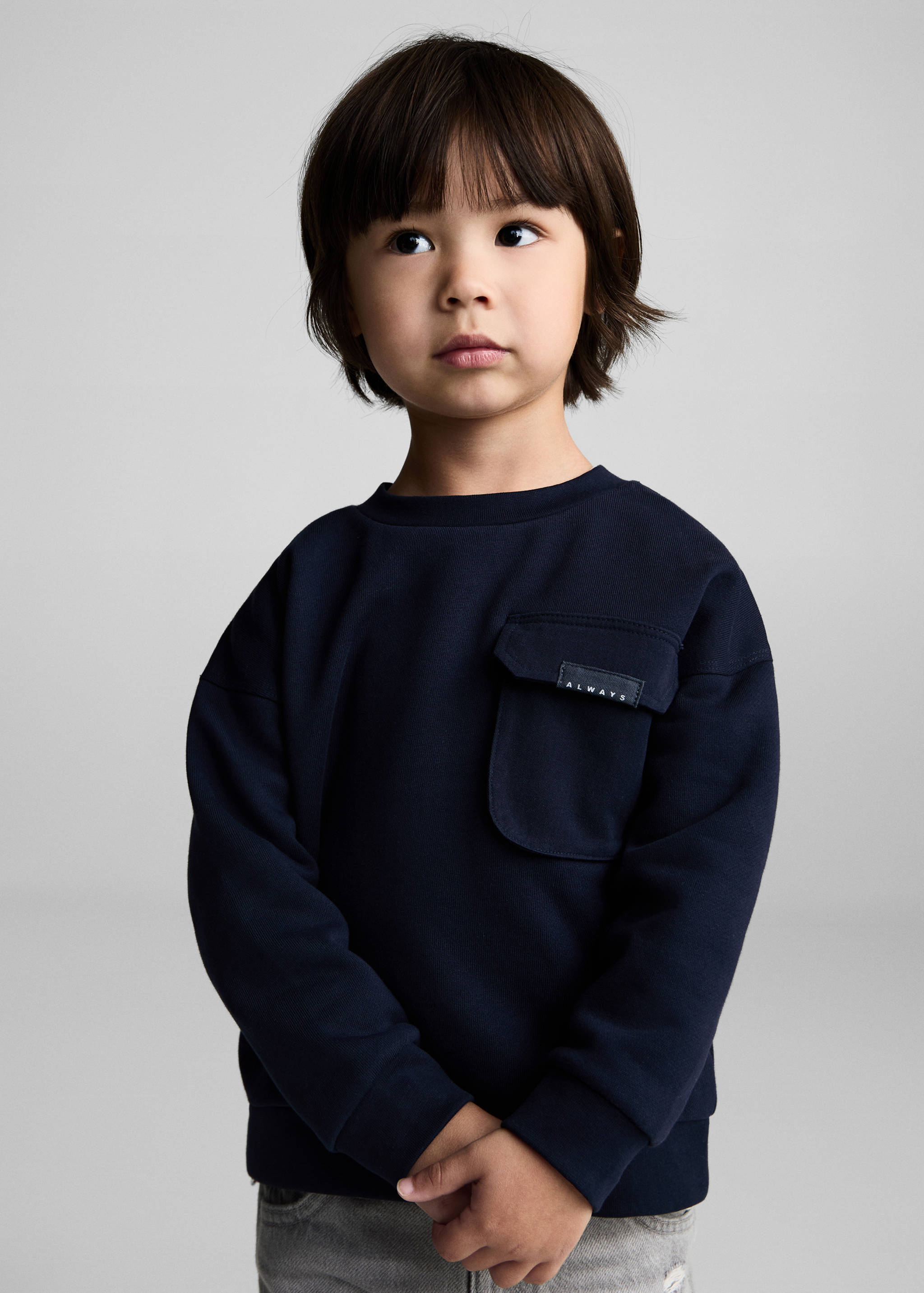 Sudadera algodón bolsillo - Plano medio