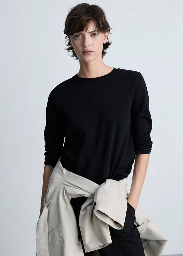 Cotton maternity t-shirt — Black